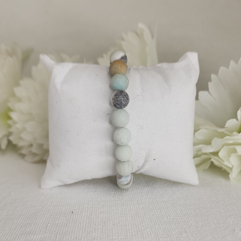 (6)Handmade Amazonlite  beaded bracelets
